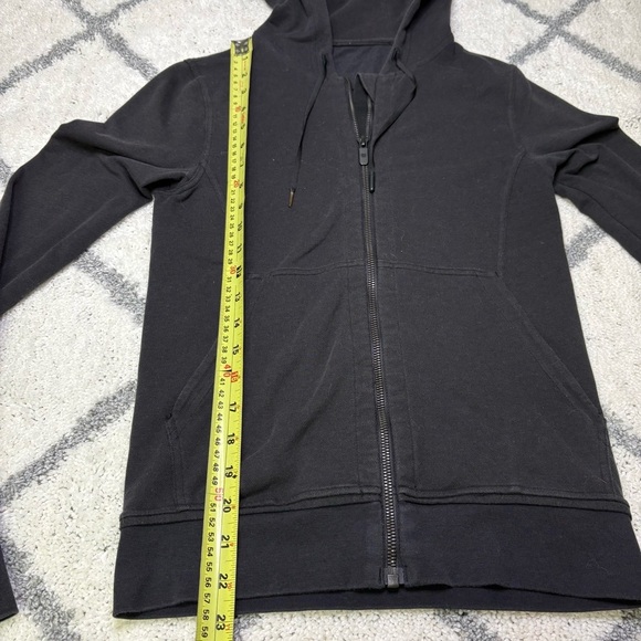 Lululemon Womens 2 Press Pause Black Full Zip Hooded Jacket Stretch French Terry - Picture 8 of 9